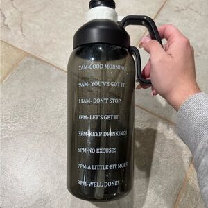 Black Motivational Water Bottle